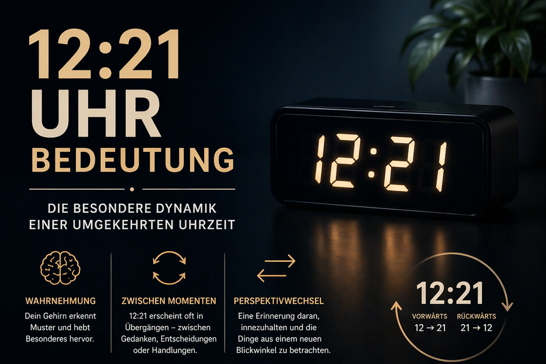 12:21 Uhr Bedeutung erklärt – warum umgekehrte Uhrzeiten Aufmerksamkeit erzeugen und in Momenten der Reflexion auftreten