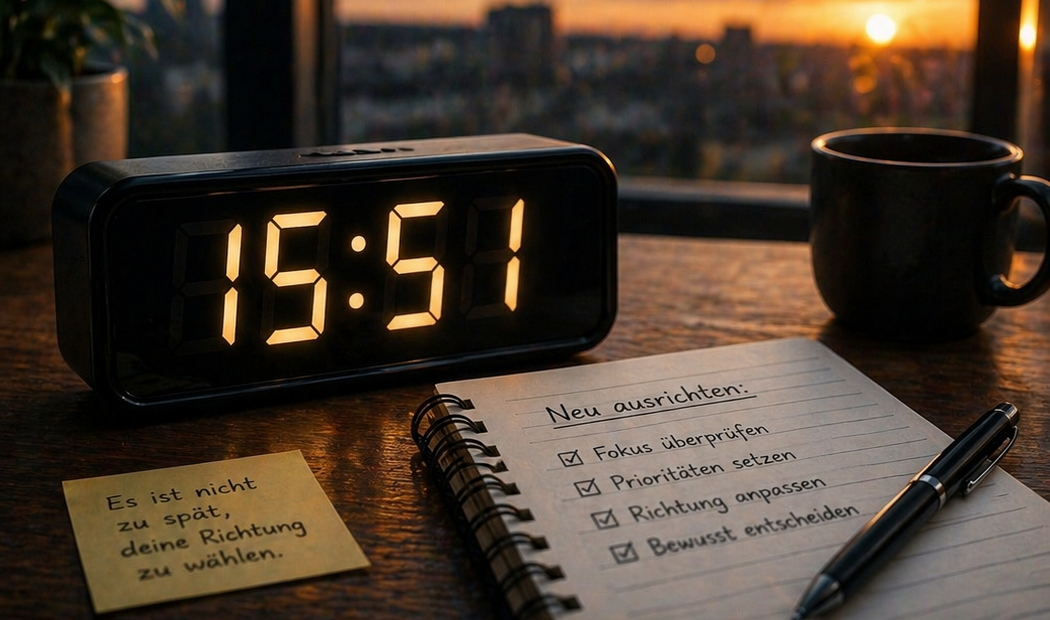 15:51 Uhr Bedeutung erklärt – Moment der Neuorientierung, Fokusüberprüfung und bewussten Entscheidungsfindung im Tagesverlauf