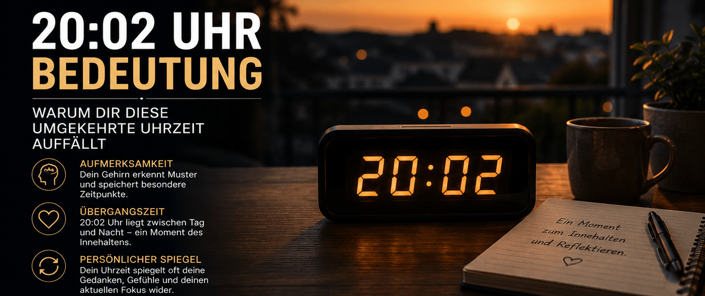 20:02 Uhr Bedeutung erklärt – wie ruhige Abendstunden Aufmerksamkeit, Gedanken und persönliche Reflexion beeinflussen