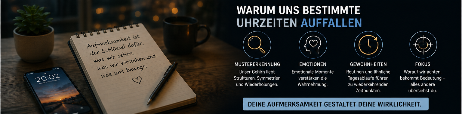 Die Rolle von Aufmerksamkeit im Alltag - wie Mustererkennung, Emotionen, Routienen und Fokus bestimmen, warum uns bestimmte Uhrzeiten auffallen