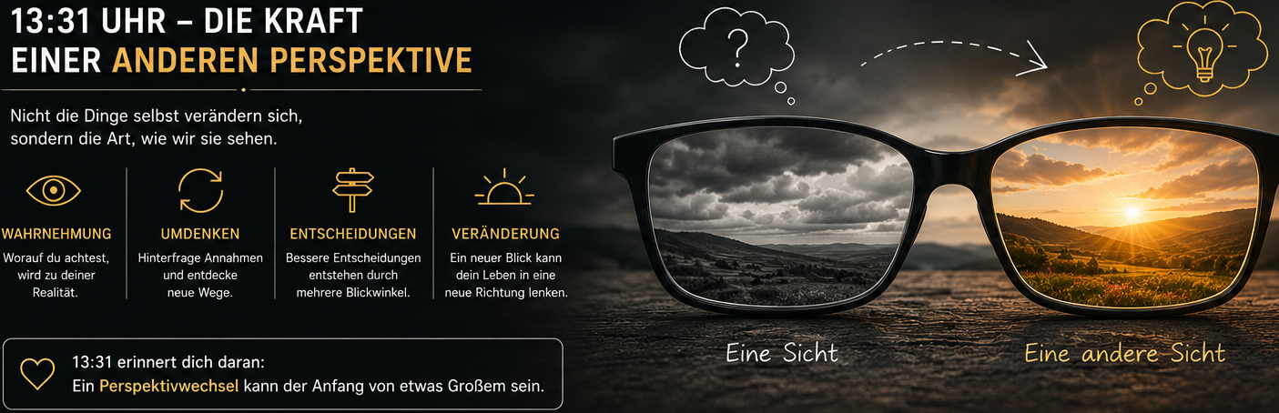 13:31 Uhr als Symbol für Perspektivwechsel – wie neue Sichtweisen Entscheidungen, Gedanken und persönliche Entwicklung beeinflussen können